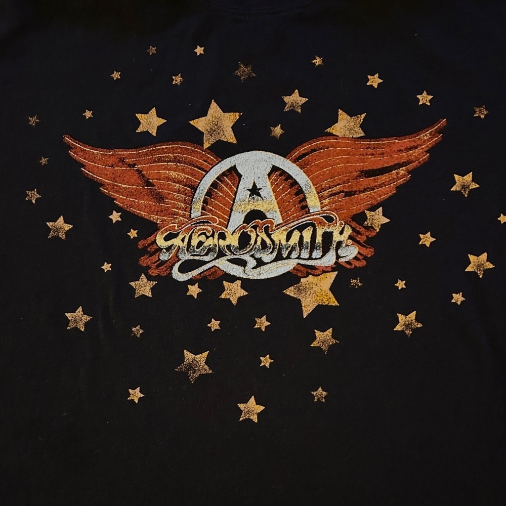 SIZE L | Aerosmith Vintage-Style Wings & Stars Graphic Tee - Picture 2 of 9
